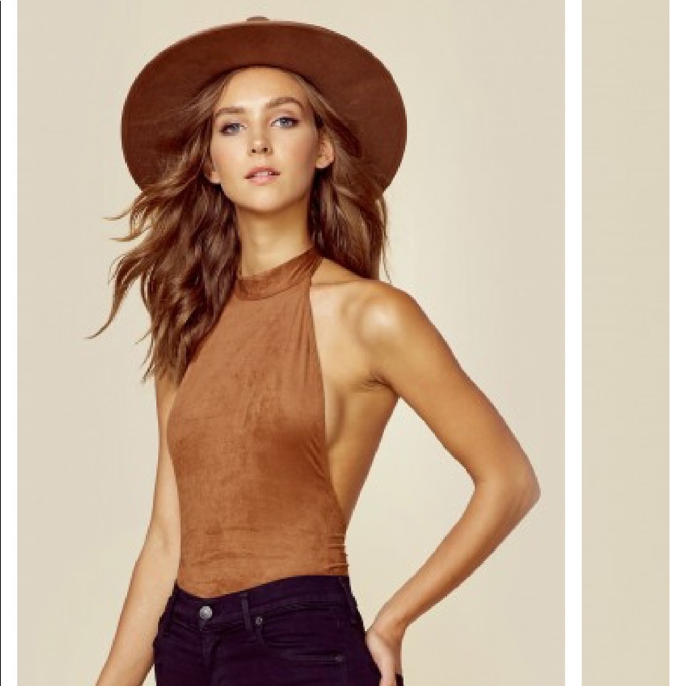 Planet blue suede bodysuit